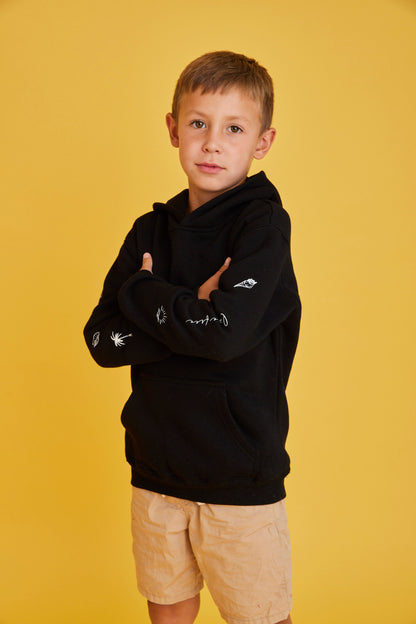 HOODIE SLEEVE BEACH NEGRO KIDS