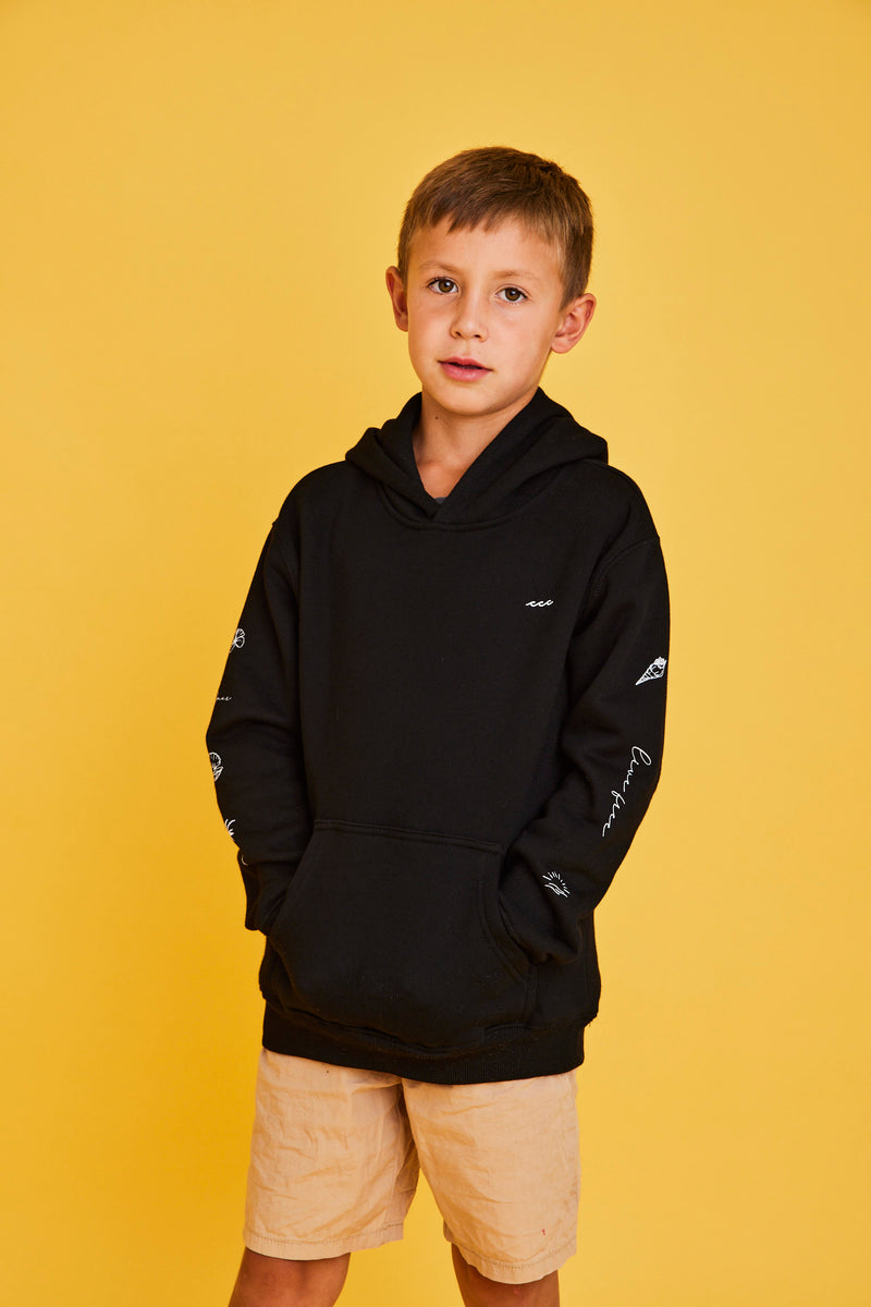 HOODIE SLEEVE BEACH NEGRO KIDS ♂