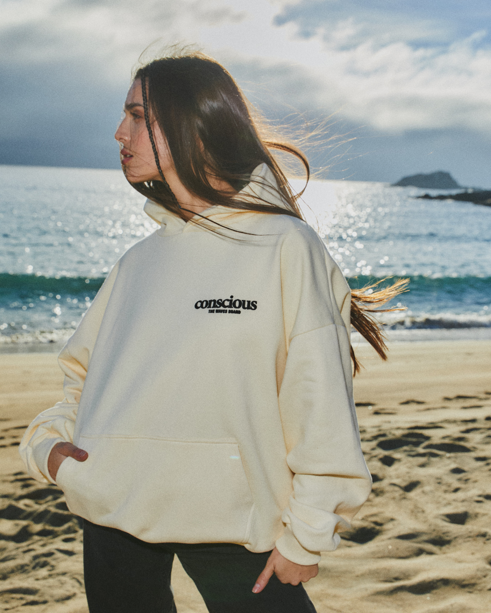 HOODIE WAVE CREMA