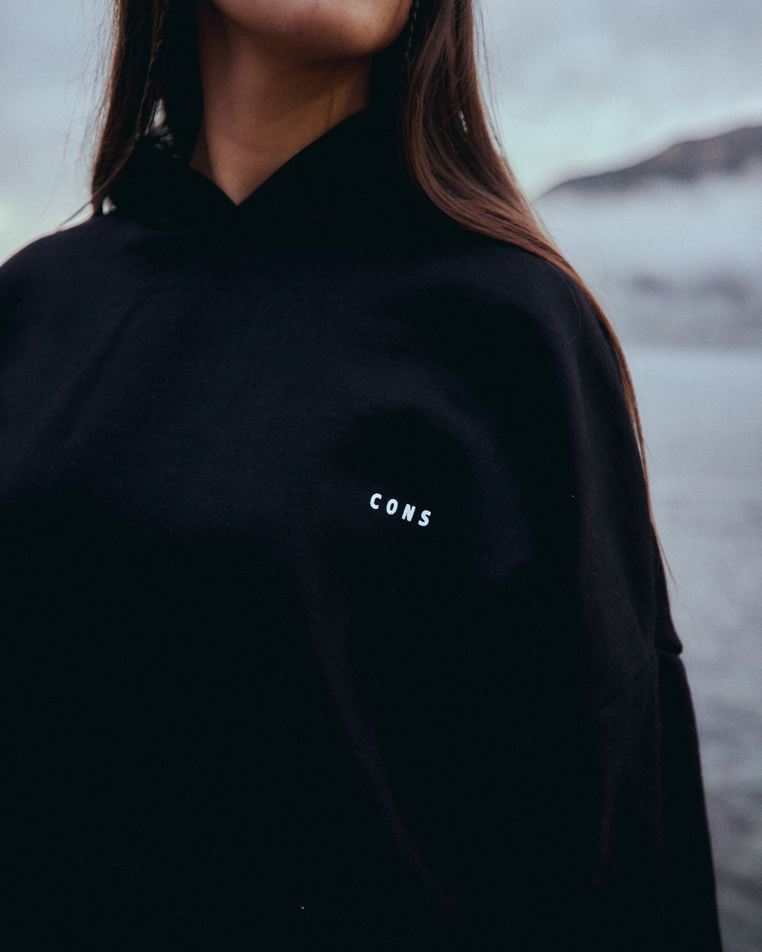 HOODIE PRINT STARS NEGRO