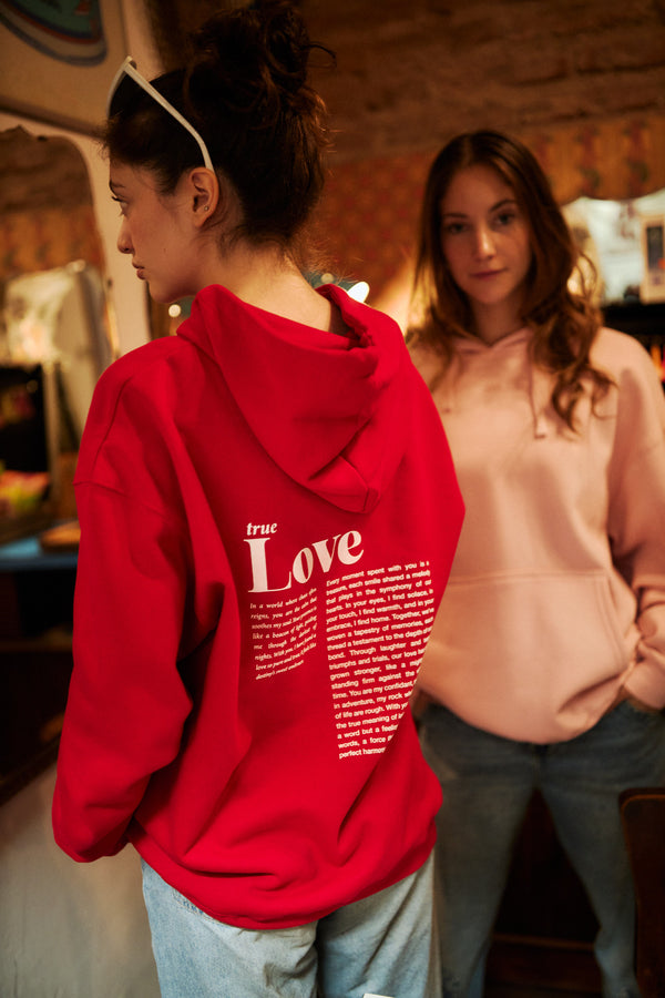 HOODIE TRUE LOVE ROJO♀