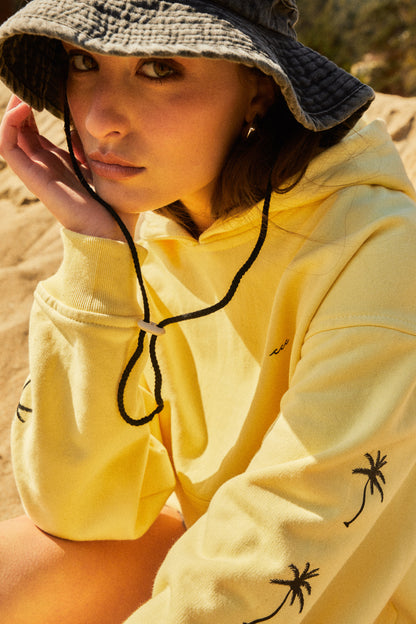 HOODIE PALM TREE BUTTER BOXY FIT♀