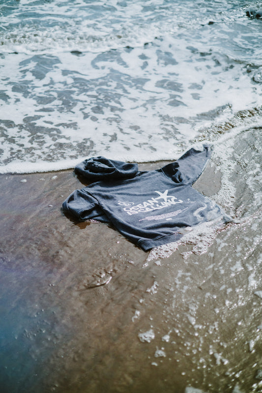 HOODIE OCEAN IS CALLING BLUE ACID WASH