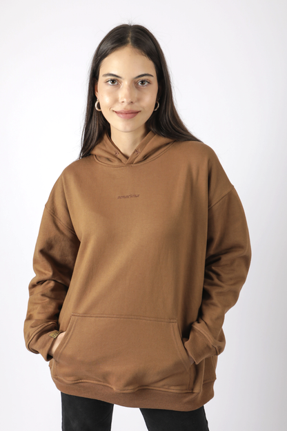HOODIE CONSCIOUS STARS BROWN OVERSIZE ♀