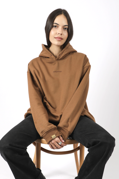 HOODIE CONSCIOUS STARS BROWN OVERSIZE ♀