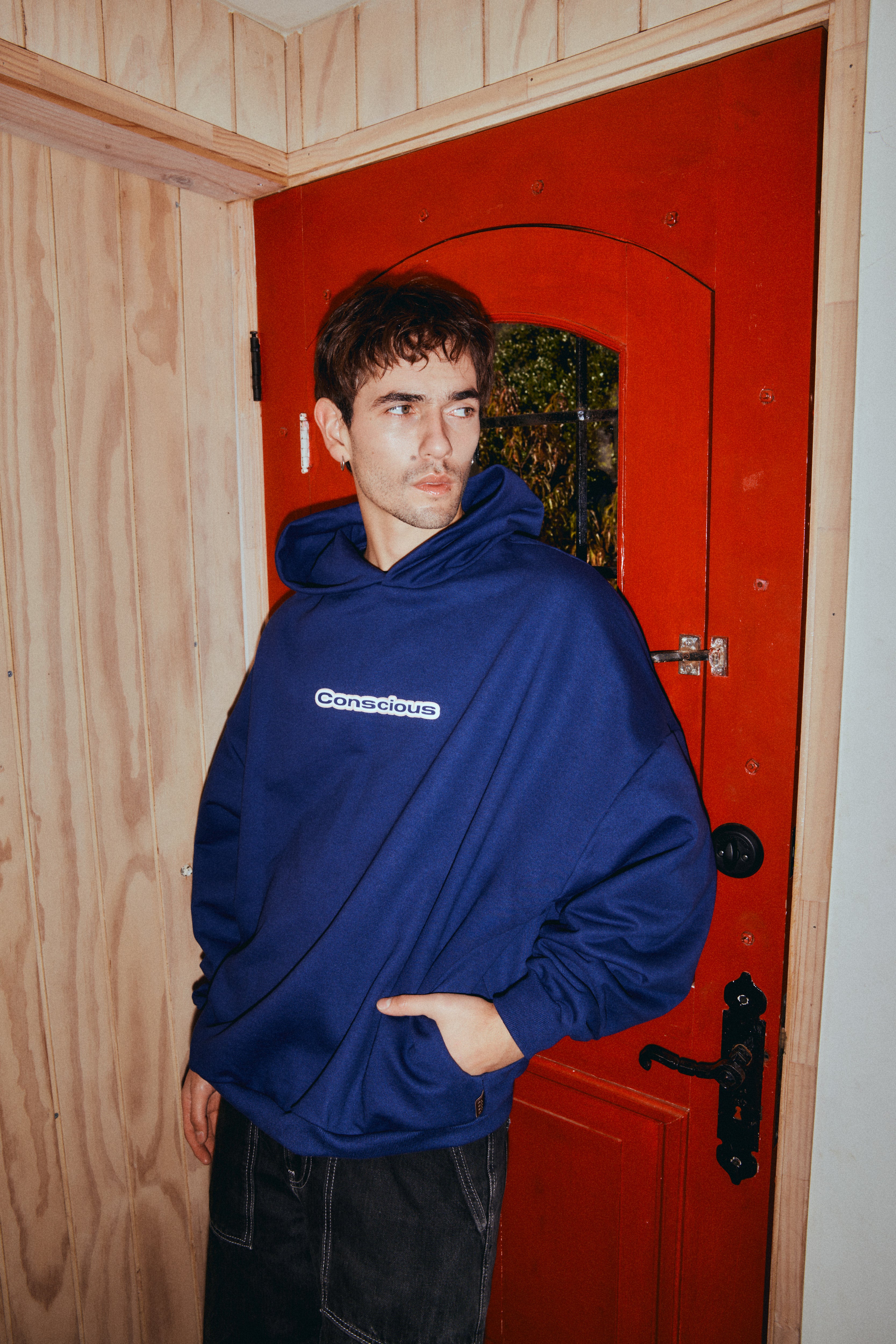 AURA BLUE HIDDEN POCKETS HOODIE