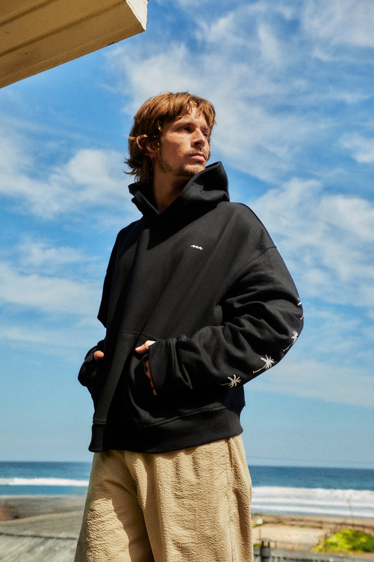 HOODIE PALM TREE BLACK BOXY FIT ♂