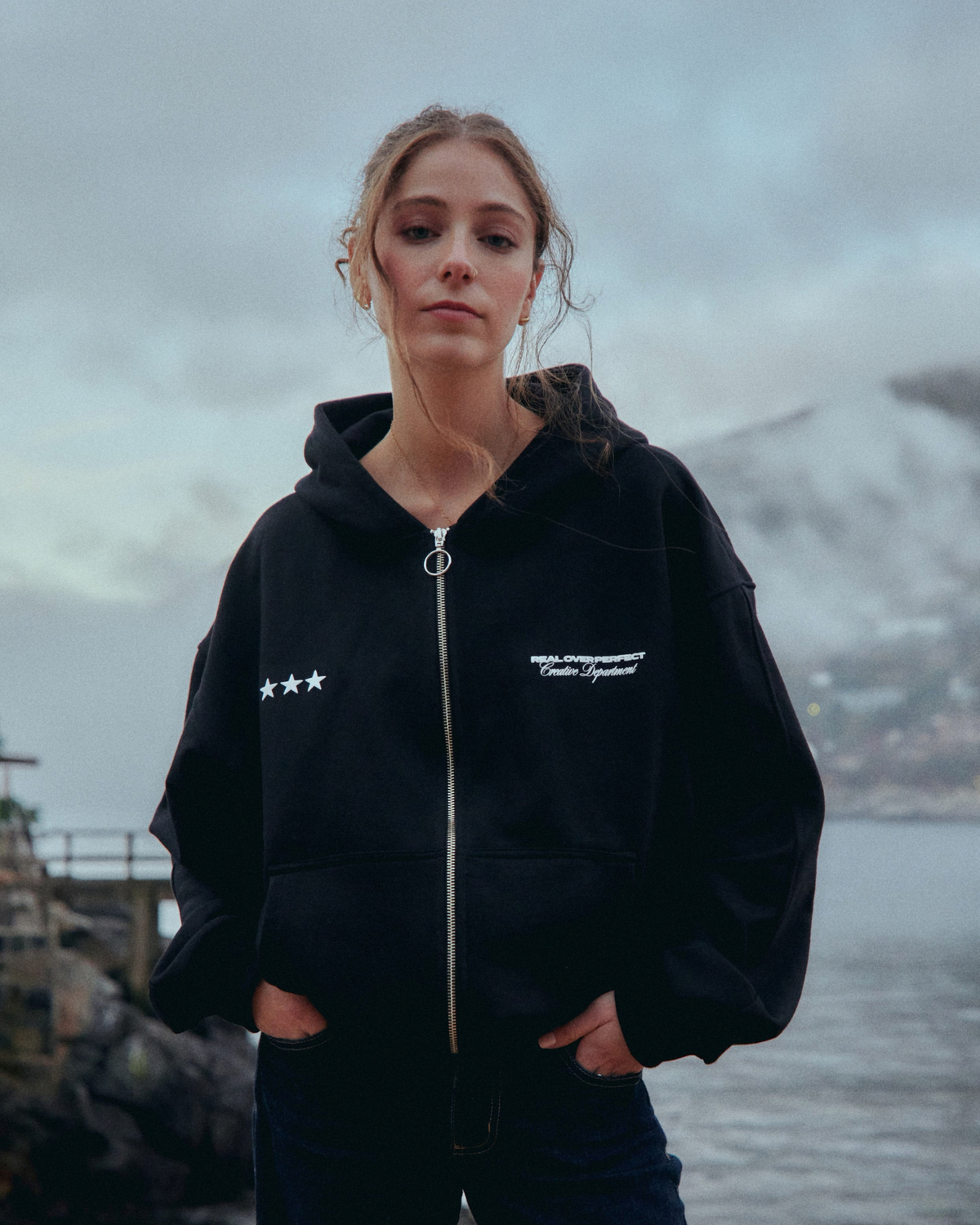 FULL ZIP REAL STUDIO NEGRO