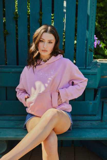 HOODIE FLOWERS ROSE BOXY FIT♀