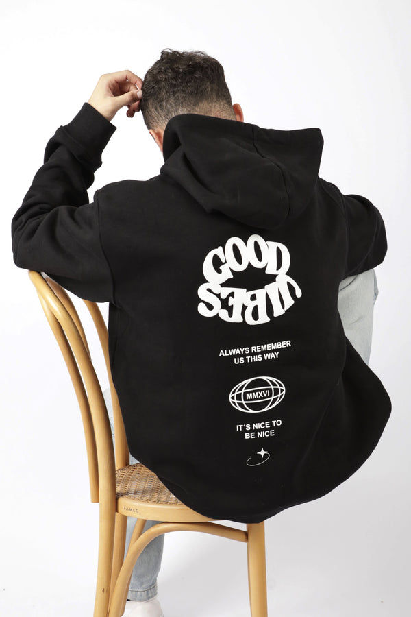 HOODIE GOOD VIBES MMXVI NEGRO ♂