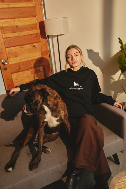 HOODIE TRUE LOVE DOG BLACK ♀