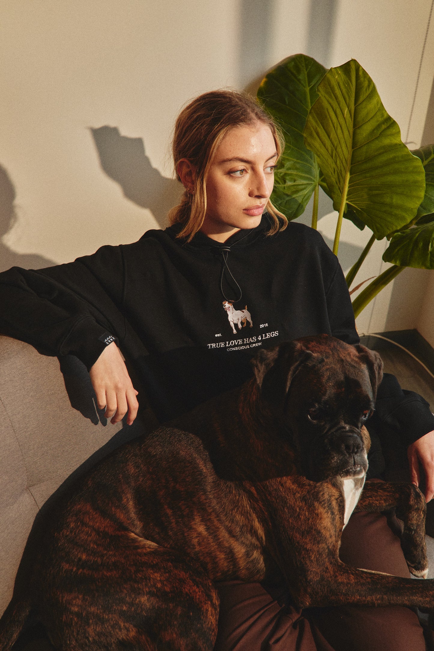 HOODIE TRUE LOVE DOG BLACK ♀