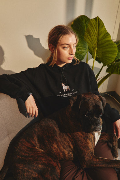 HOODIE TRUE LOVE DOG BLACK ♀