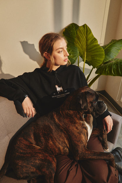 HOODIE TRUE LOVE DOG BLACK ♀