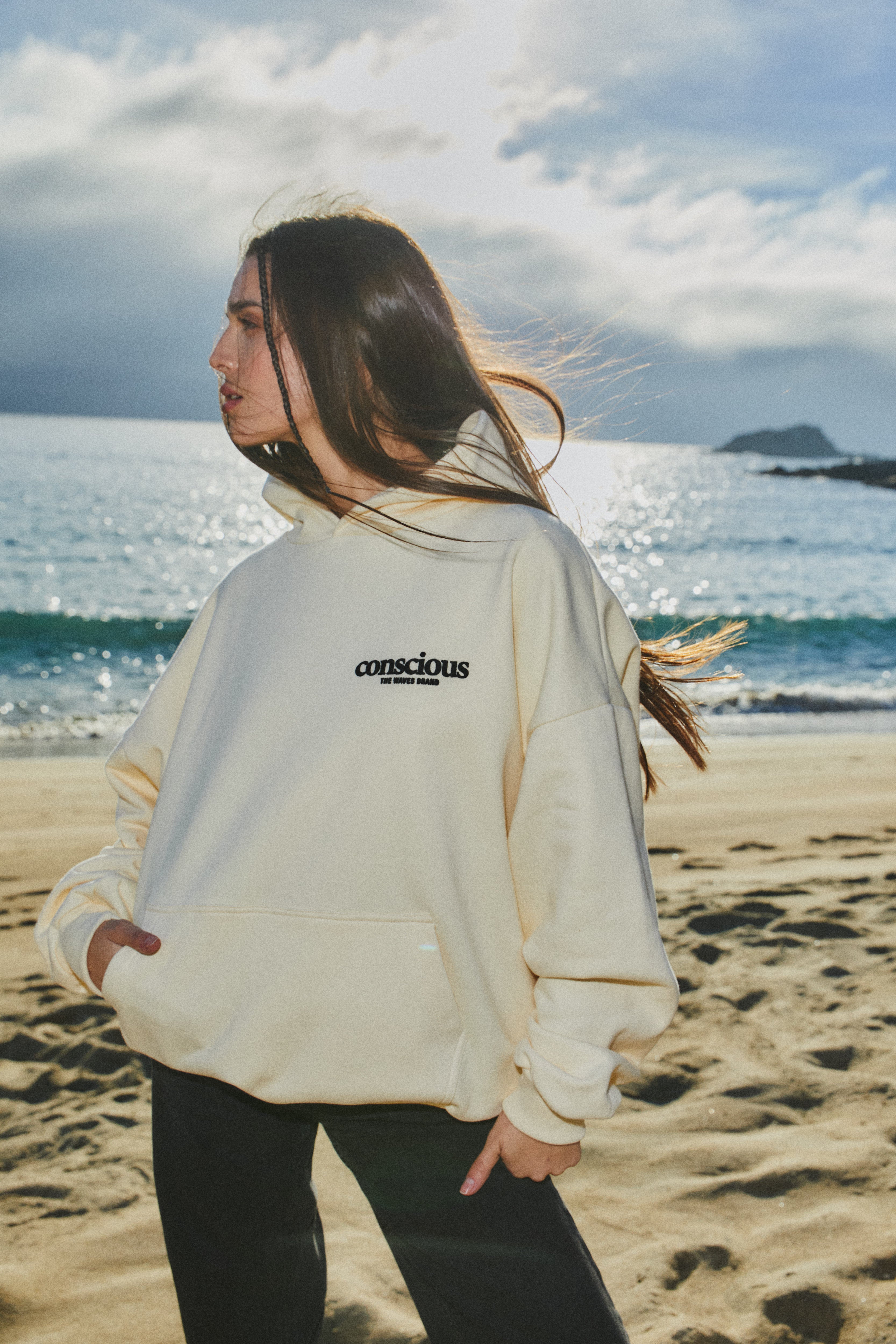 HOODIE WAVE CREMA