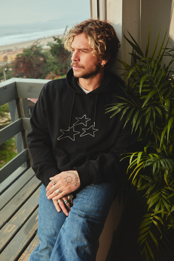 HOODIE STARS DOTS BLACK ♂