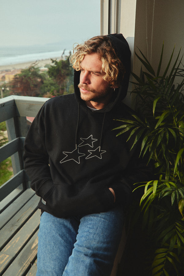 HOODIE STARS DOTS BLACK ♂