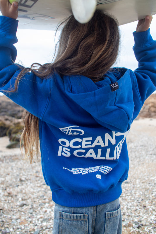 HOODIE OCEAN IS CALLING BLUE KIDS
