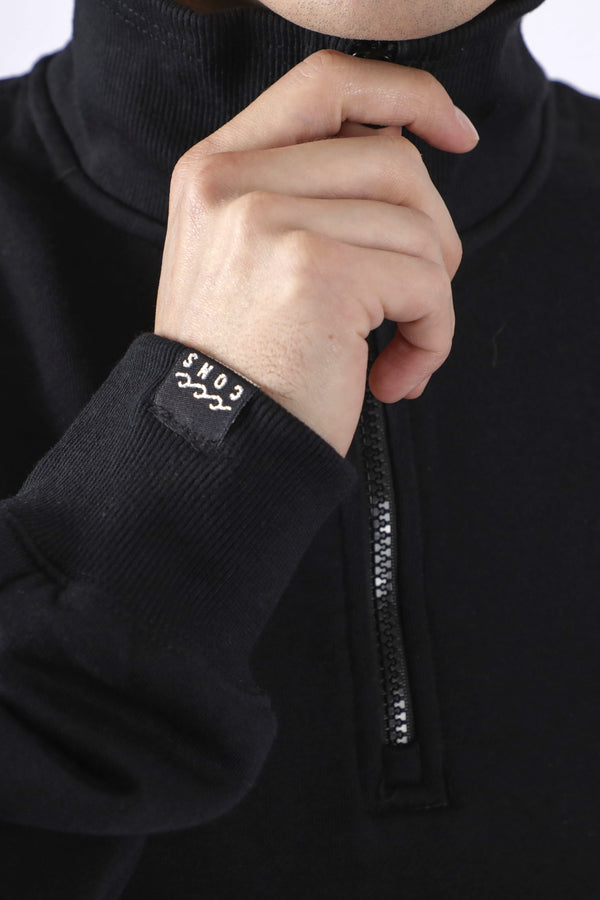 QUARTER ZIP CONSCIOUS DOTS BLACK ♂