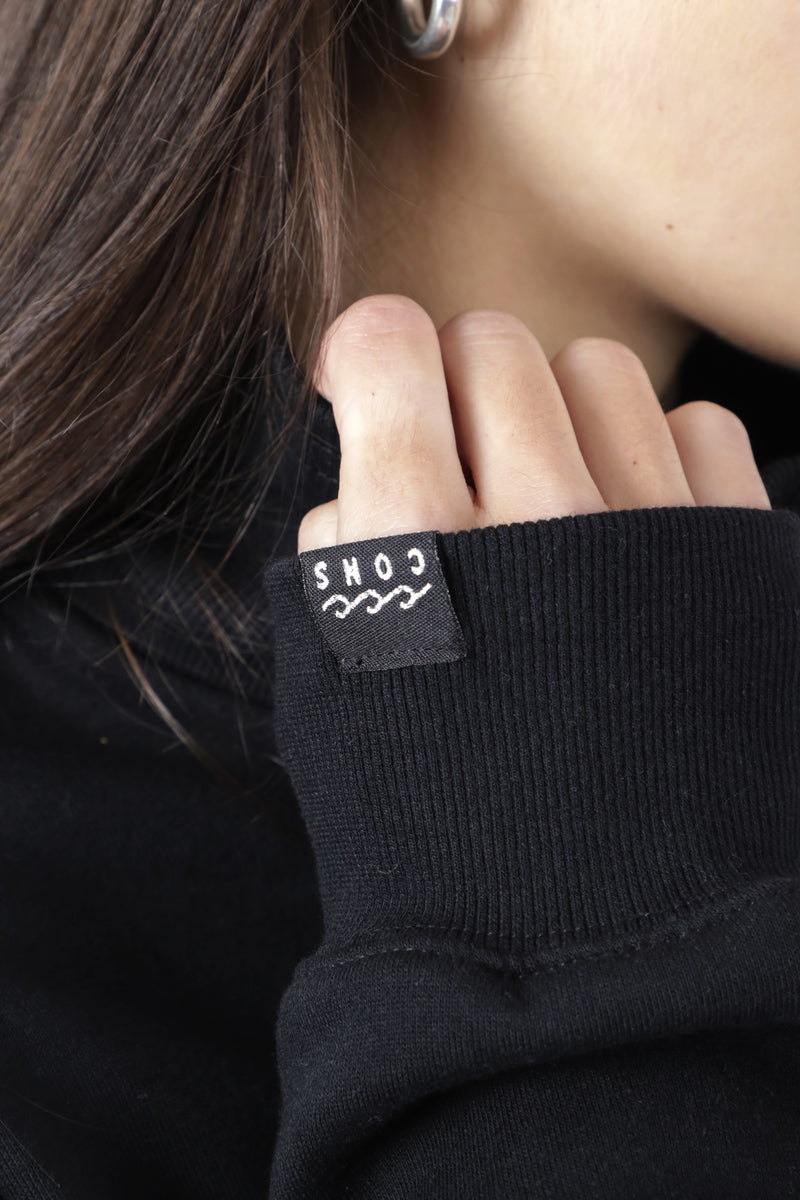 QUARTER ZIP CONSCIOUS DOTS BLACK ♀