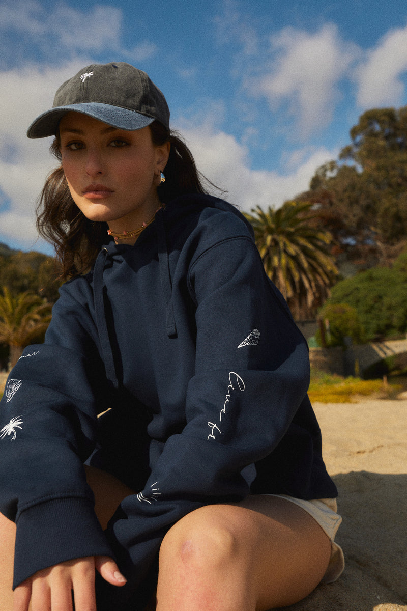 HOODIE SLEEVE BEACH DEEP BLUE ♀