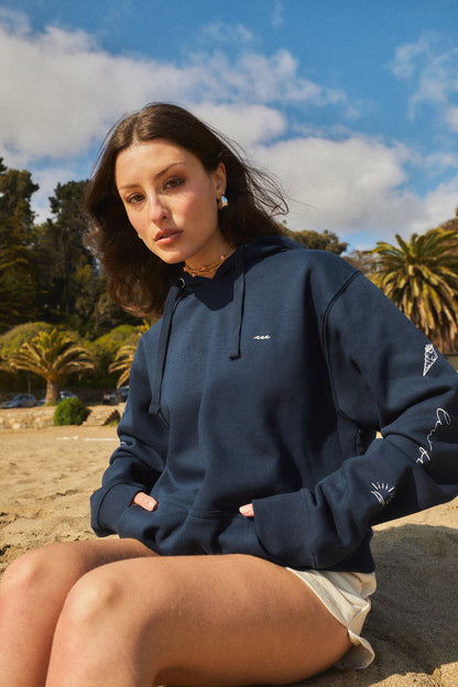 HOODIE SLEEVE BEACH DEEP BLUE ♀