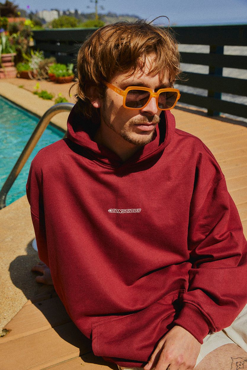 HOODIE TROPICONS WINE OVERSIZE