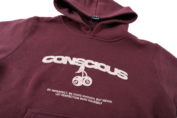 HOODIE CONSCIOUS CHERRY WINE KIDS ♀