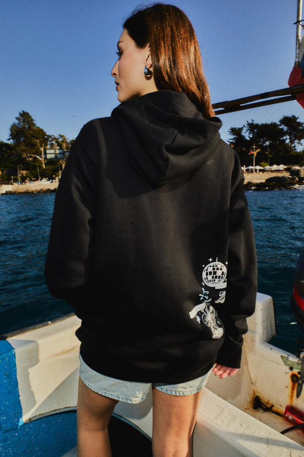 HOODIE DISCO THERAPY BLACK♀