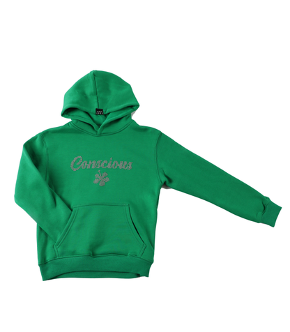 HOODIE CONSCIOUS DOTS GREEN KIDS