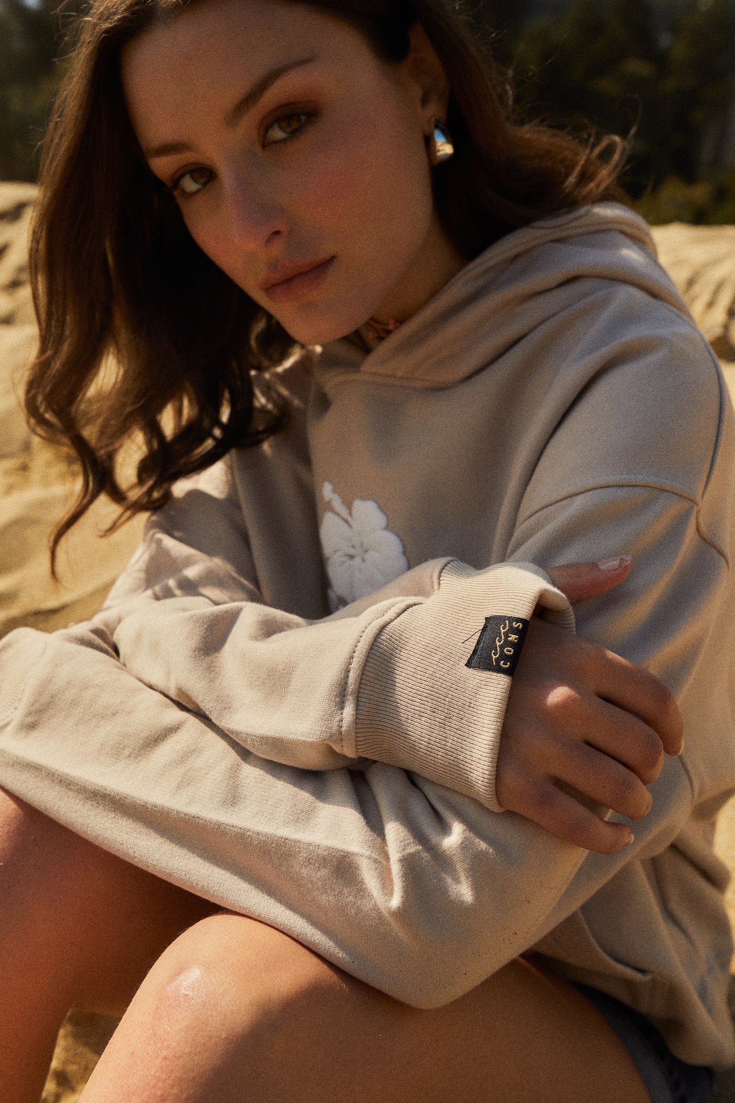 HOODIE HIBISCUS SAND BOXY FIT♀