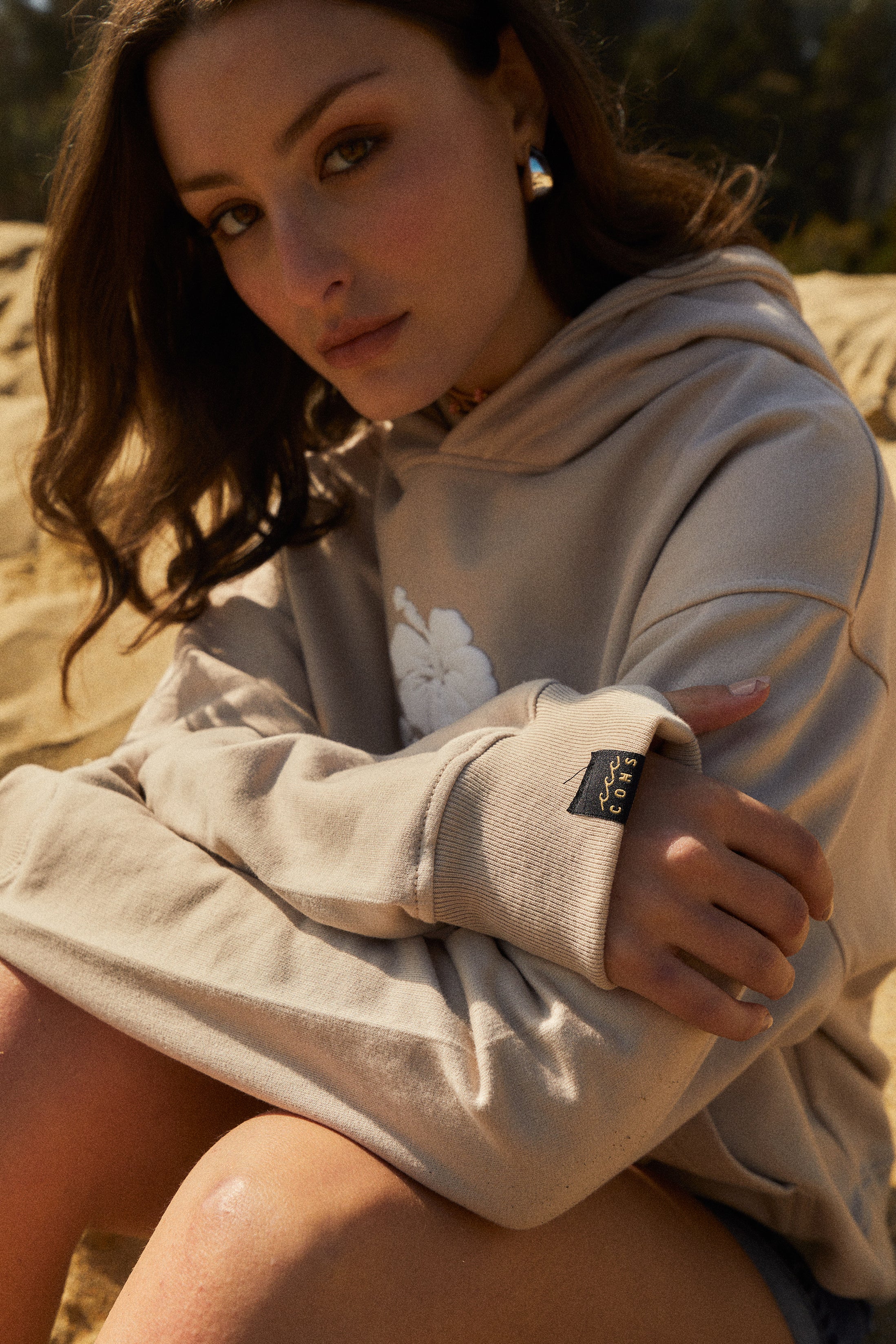 HOODIE HIBISCUS SAND BOXY FIT