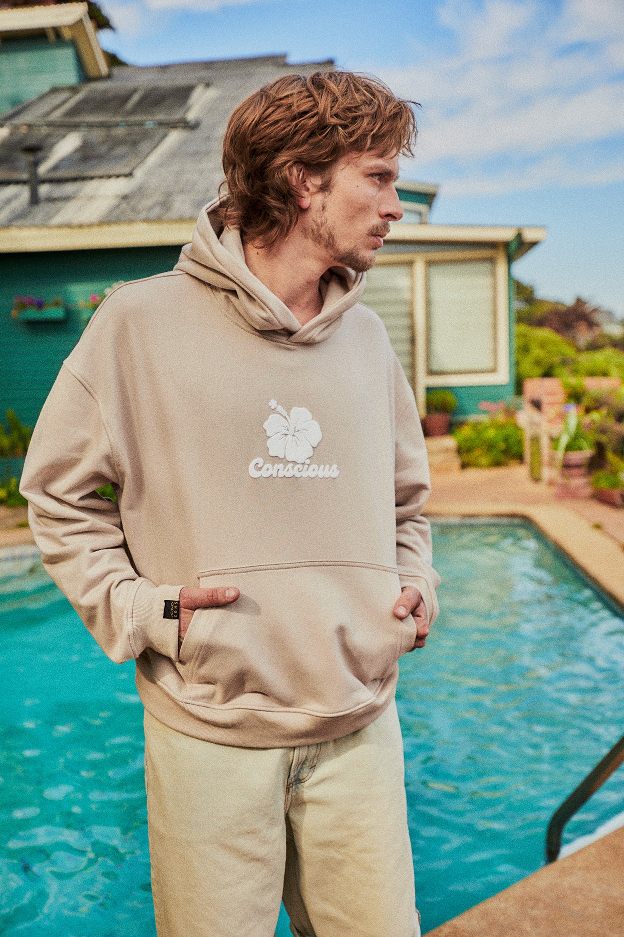 HOODIE HIBISCUS SAND BOXY FIT ♂