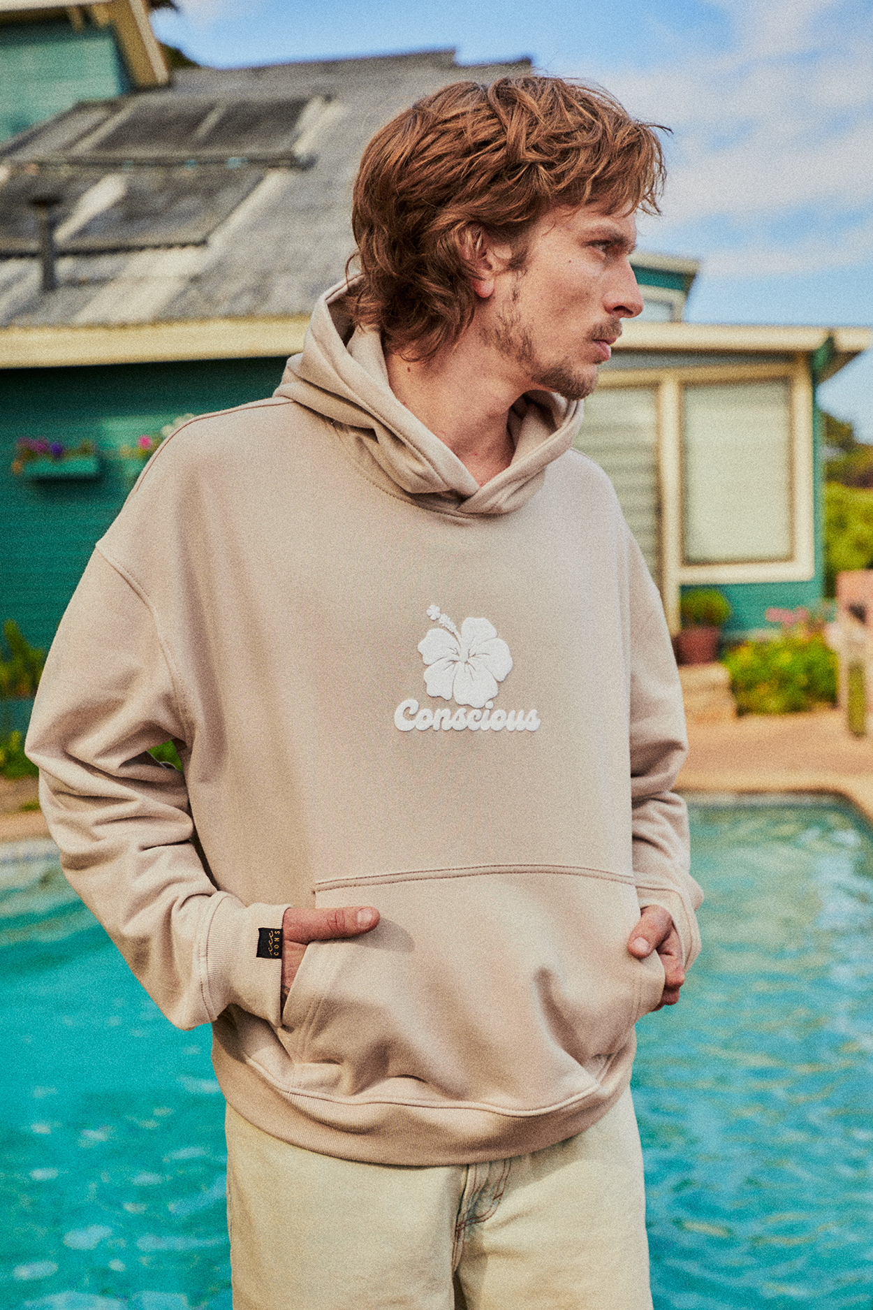 HOODIE HIBISCUS SAND BOXY FIT