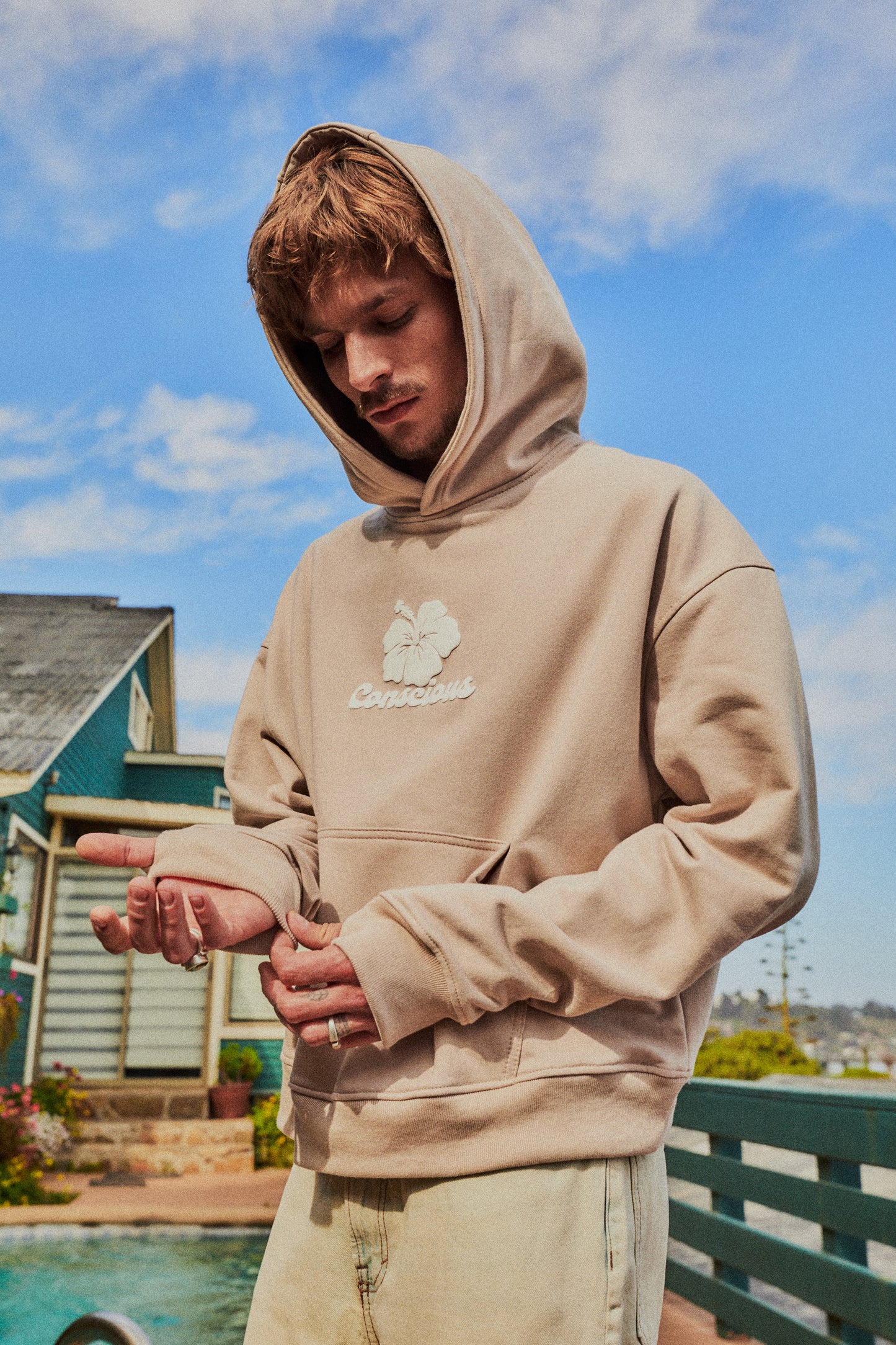 HOODIE HIBISCUS SAND BOXY FIT ♂