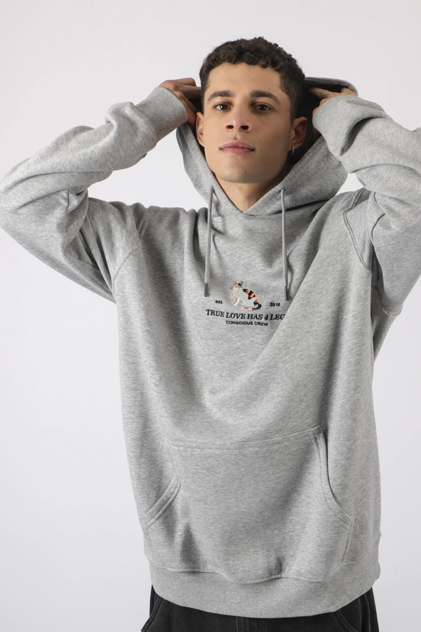 HOODIE TRUE LOVE CAT GRAY ♂
