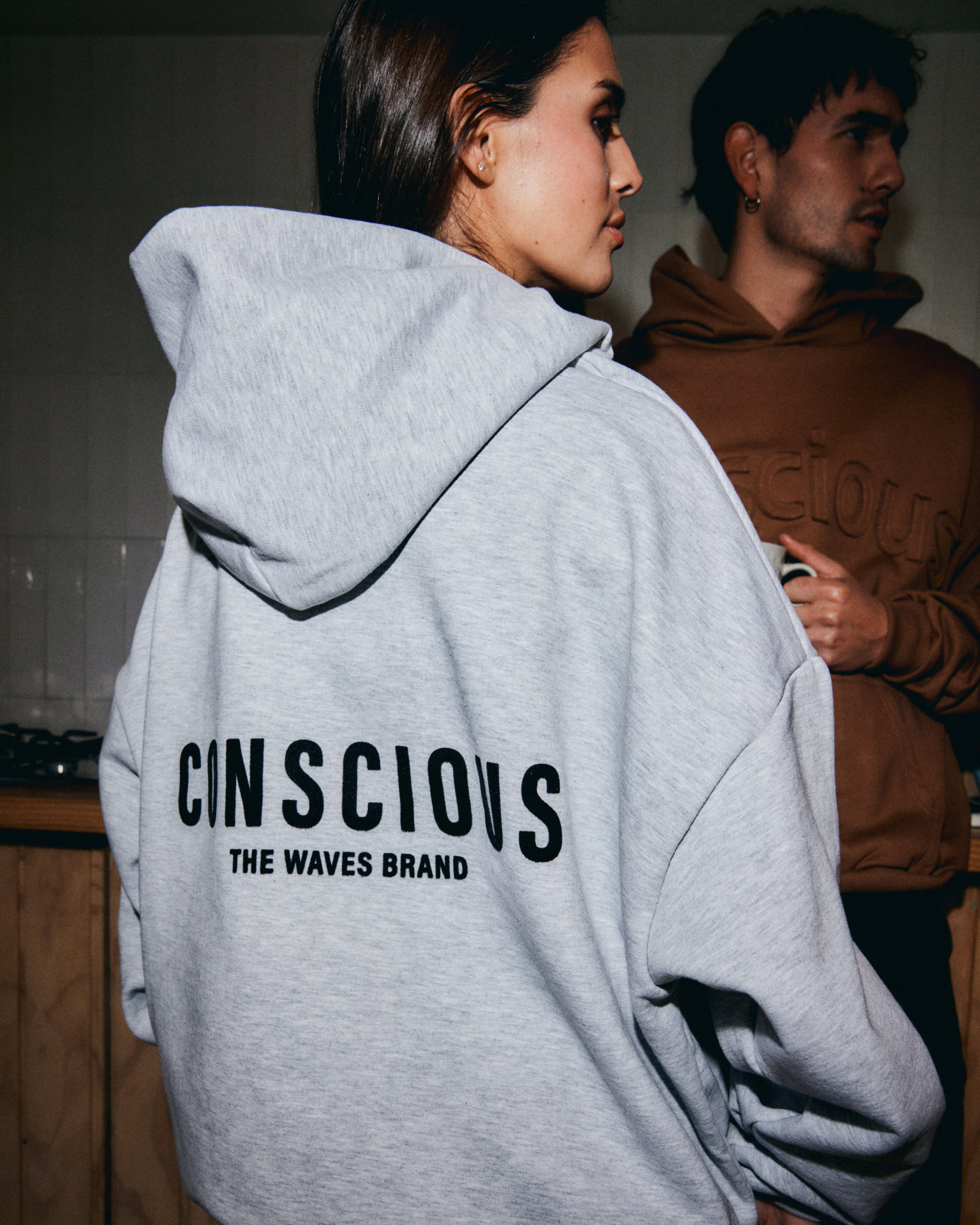 HOODIE BRAND STONE GRAY
