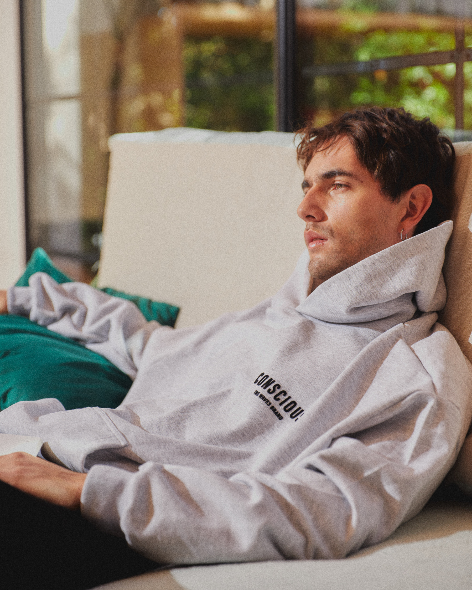 HOODIE BRAND STONE GRAY