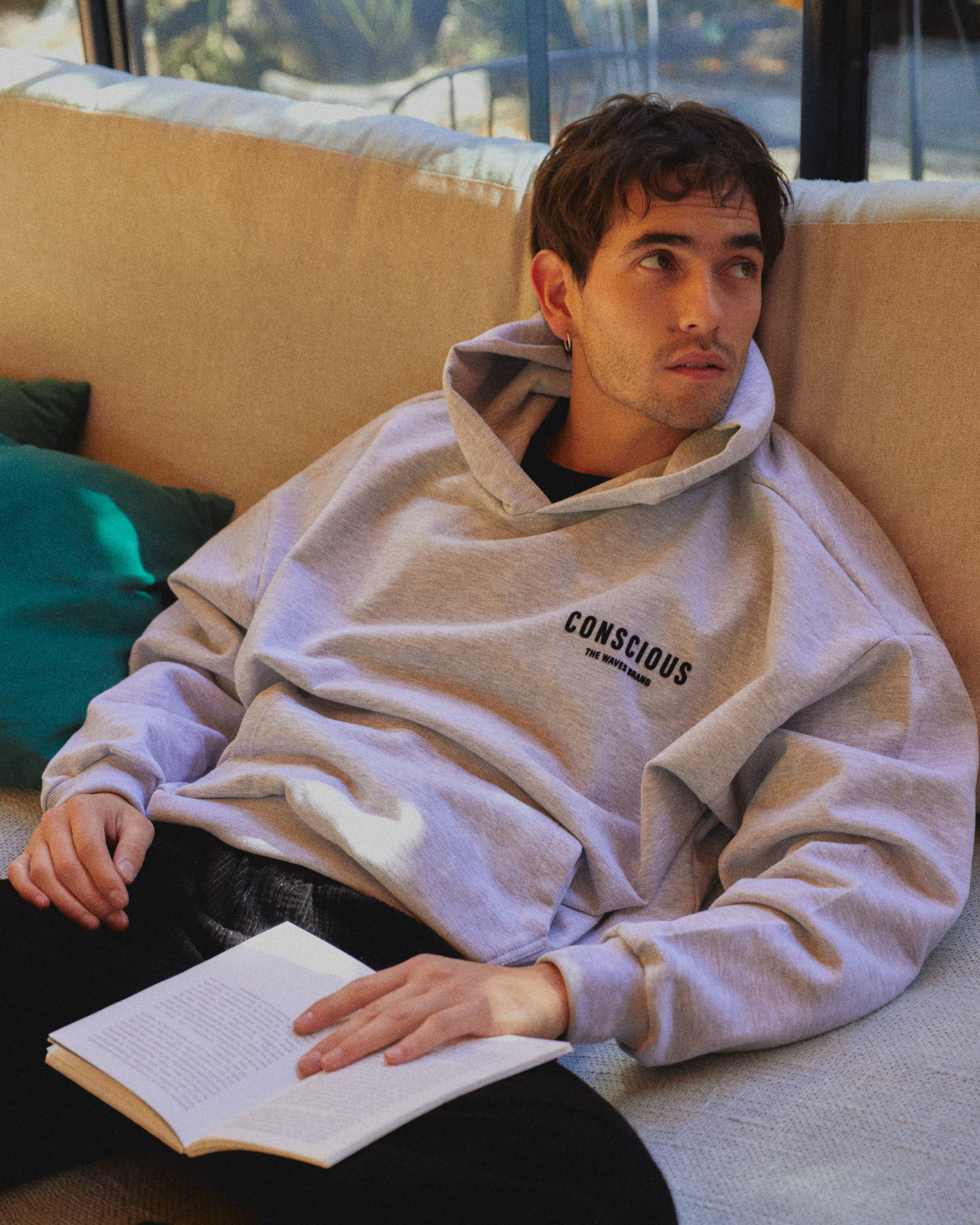 HOODIE BRAND STONE GRAY