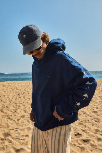 HOODIE PALM TREE BLUE BOXY FIT ♂