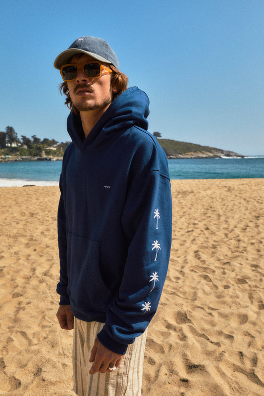 HOODIE PALM TREE BLUE BOXY FIT ♂