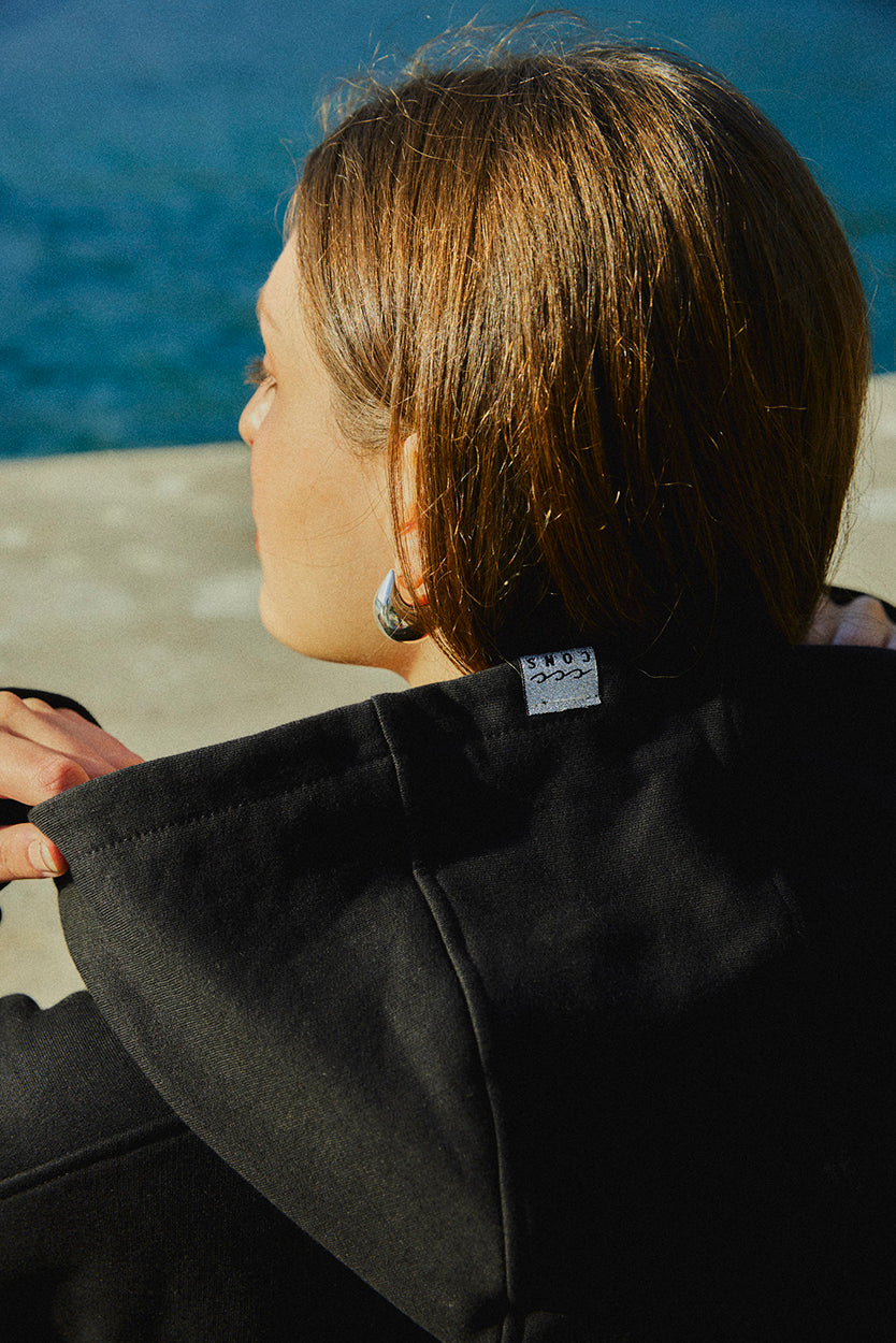 HOODIE PALM TREE BLACK BOXY FIT ♀