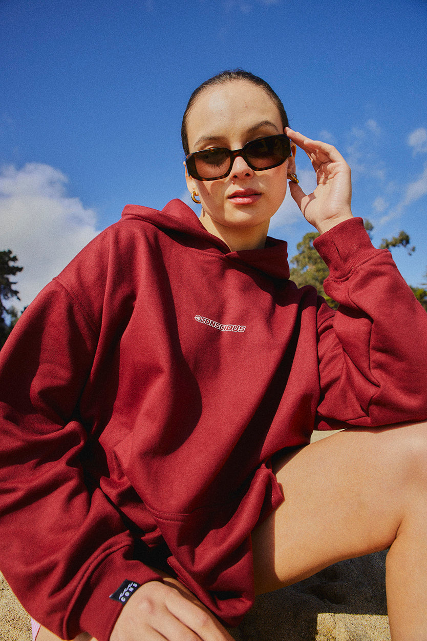 HOODIE TROPICONS WINE OVERSIZE ♀